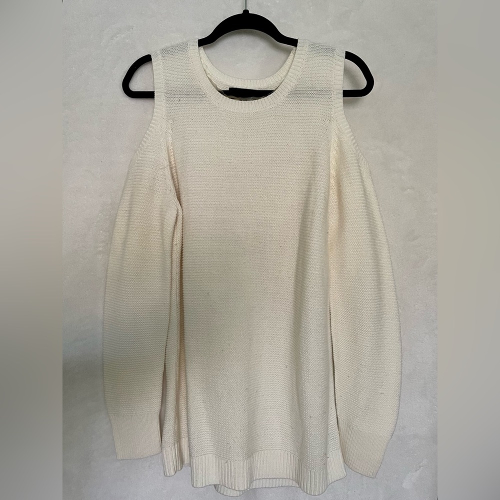 Ivory Open Shoulder Sweater
